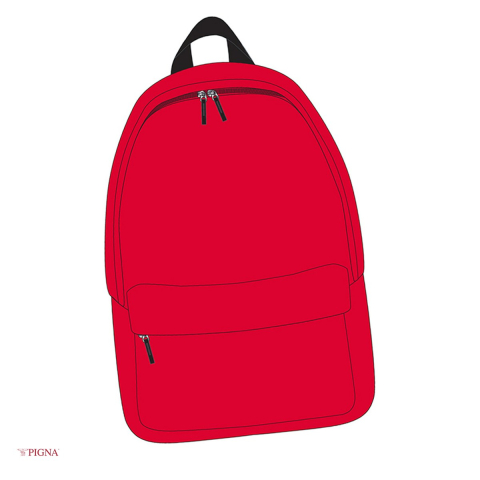 Bagaje si Accesorii - Ghiozdan Pigna, pentru liceu, simplu, rosu, 42x30x14 cm