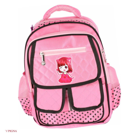 Bagaje si Accesorii - Ghiozdan Pigna, pentru prescolari, 4 compartimente, roz, 38x28x20 cm