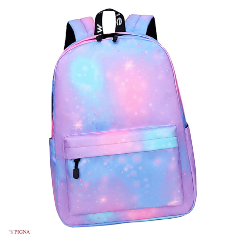 Bagaje si Accesorii - Ghiozdan Pigna, pentru scoala generala, galaxie 2 fermoare, multicolor, 40x32x14 cm