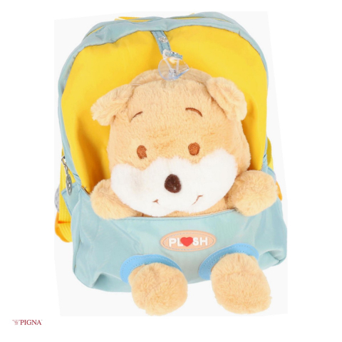 Bagaje si Accesorii - Ghiozdan Pigna Plush Urs, pentru prescolari, albastru, 26x22x10 cm