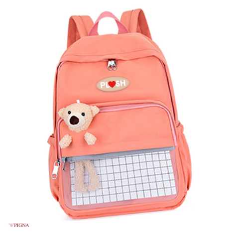 Bagaje si Accesorii - Ghiozdan Pigna Ursulet, pentru scoala generala, I-IV plus, portocaliu, 42x30x13 cm