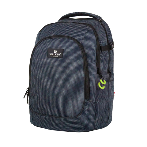 Bagaje si Accesorii - Ghiozdan scolar pentru adolescenti, Campus Evo 2.0 Grid Navy, produs Walker by Schneiders, 32 x 45 x 20 cm, albastru marin
