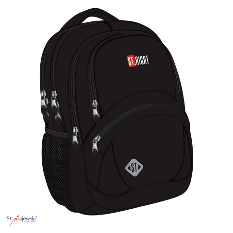 Gama de rucsacuri - Ghiozdan St.Majewski St.Right BP-05 St.Black pentru liceu, 42x30x19 cm, 26 l, negru