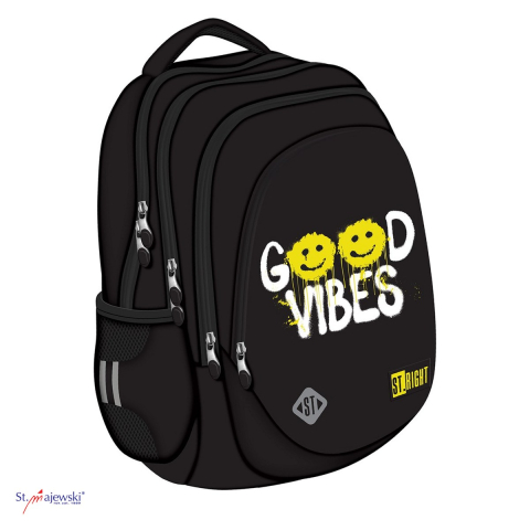 Gama de rucsacuri - Ghiozdan St.Majewski St.Right BP-06 Positive Attitude pentru clasele V-VIII, 42x31x22 cm, 23 l, negru