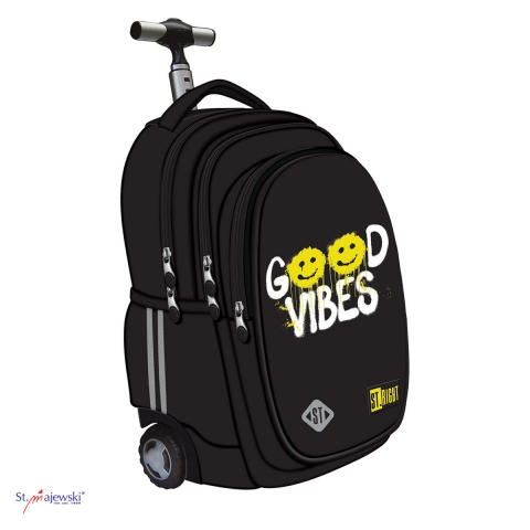 Gama de rucsacuri - Ghiozdan troller St.Majewski St.Right TB-01 Positive Attitude, 44x32x25 cm, 26 l, negru