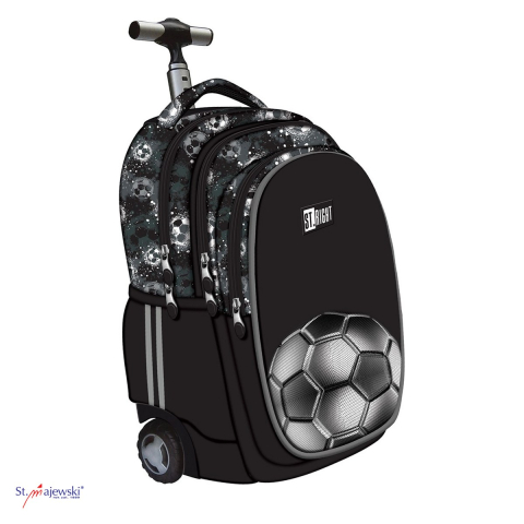 Gama de rucsacuri - Ghiozdan troller St.Majewski St.Right TB-01 Silver Goal, 44x32x25 cm, 26 l, negru-gri
