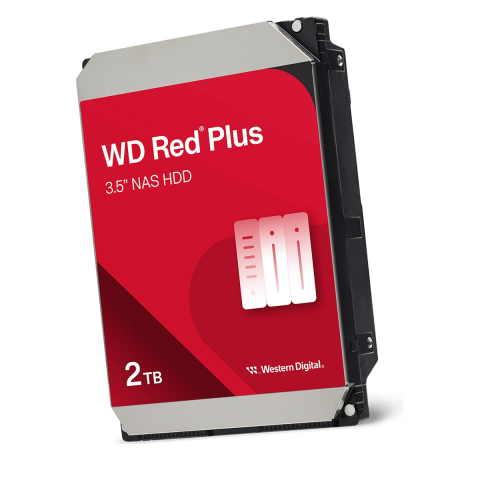 Hard disk-uri interne - Hard disk intern pentru NAS WD Red Plus, 2 TB, 3,5 inch, SATA 6 Gb/s, 5400 RPM, CMR, cache 64 MB, NASware, WD20EFPX