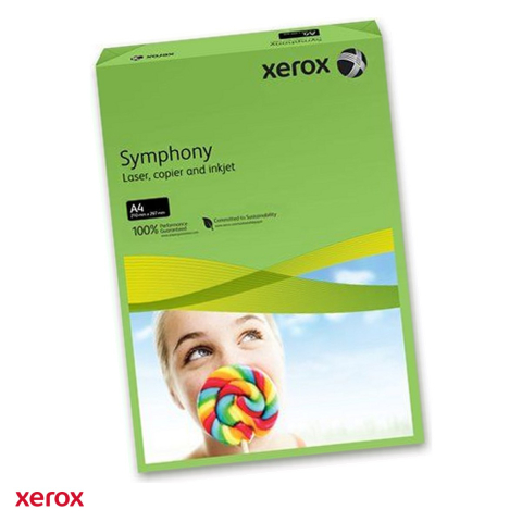 Birotica papetarie - Hartie copiator color A4 Xerox, verde intens, 80 g/mp, 500 coli