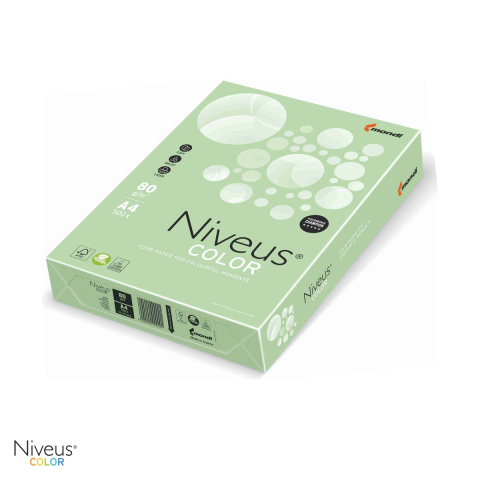 Birotica papetarie - Hartie copiator color Niveus MG28 A4, verde deschis pal, 80 g/mp, 500 coli