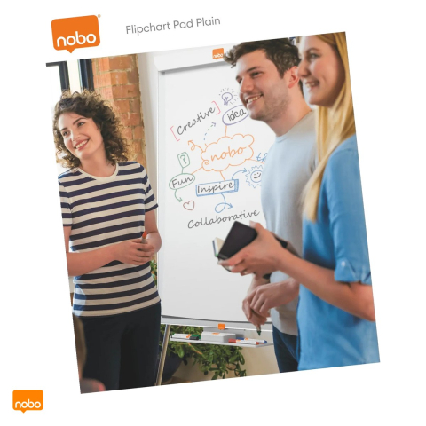 Flipcharturi si rezerve - Hartie pentru flipchart Nobo, velina, 60 g/mp, 20 de file, 65x95.5 cm