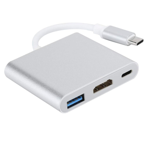 Conectica IT - Hub Media USB-C cu HDMI 4K, USB 3.2 si PD 100W - Solutie Compacta pentru Laptop, Monitor si Incarcare Rapida