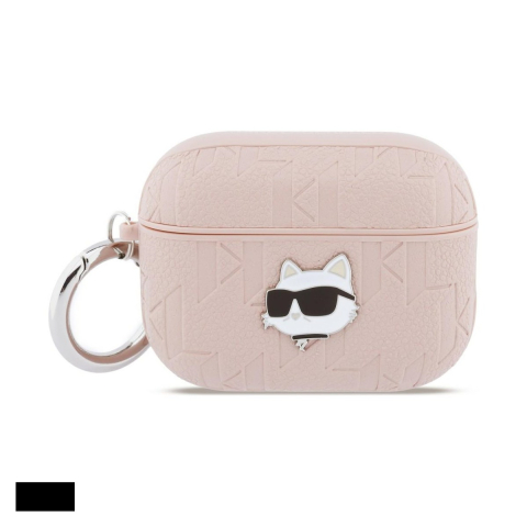 Huse casti - Husa casti Karl Lagerfeld Monogram Choupette Head pentru AirPods Pro 3, Roz