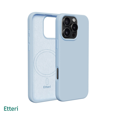 Huse si protectii smartphone - Husa Etteri Silicone Mag pentru iPhone 16 Pro Max, Carcasa magnetica, Albastru