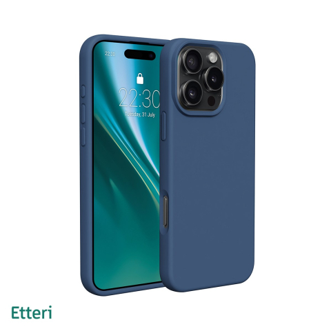 Huse si protectii pentru iPhone 16 Pro Max - Husa Etteri Silicone pentru iPhone 16 Pro Max, Carcasa, Albastru
