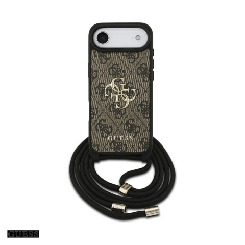 Huse si protectii pentru iPhone 17 Air - Husa Guess 4g Big Logo Cord Stap Crossbody pentru iPhone 17 Air, Carcasa, Maro
