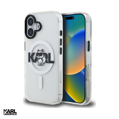 Huse si protectii pentru iPhone 17 - Husa Karl Lagerfeld Iml Choupette Sketch Logo pentru iPhone 17, Carcasa magnetica, Transparent
