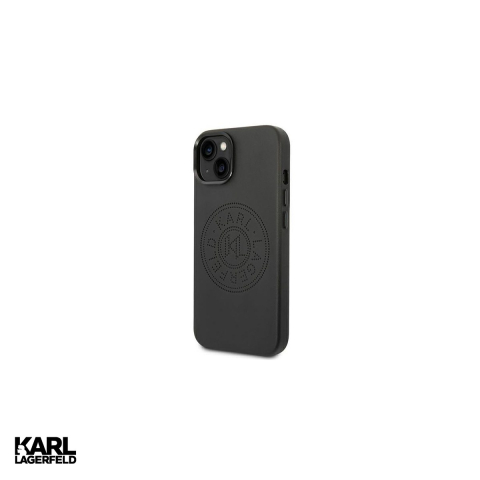 Huse si protectii pentru iPhone 14 Plus - Husa Karl Lagerfeld PU Leather Perforated pentru iPhone 14 Plus, Carcasa, Negru