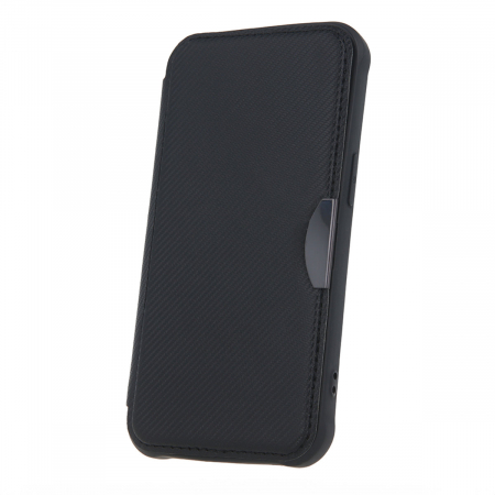 Huse si protectii pentru Samsung Galaxy A14 4G - Husa Smart Carbon, compatibila cu Samsung Galaxy A14 4G / A14 5G, premium flip book cu inchidere magnetica si margini intarite, buzunar card, neagra