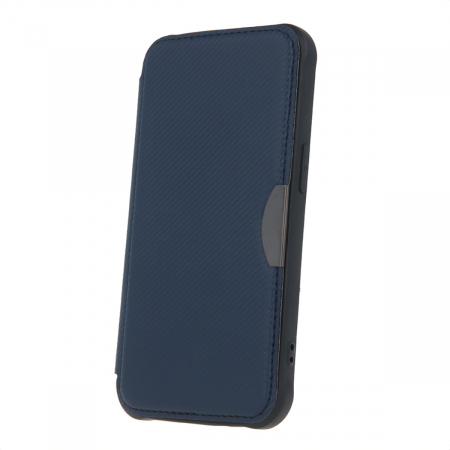 Huse si protectii pentru Samsung Galaxy A34 5G - Husa Smart Carbon, compatibila cu Samsung Galaxy A34 5G, premium flip book cu inchidere magnetica si margini intarite, buzunar card, albastra