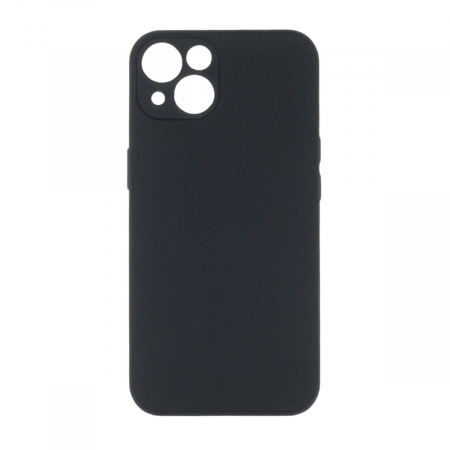 Huse si protectii pentru iPhone 13 Pro Max - Husa spate Black&White pentru protectie iPhone 13 Pro Max, din TPU, textura tip piele, neagra