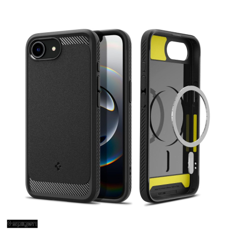 Huse si protectii pentru iPhone 16e - Husa Spigen Rugged Armor Mag pentru iPhone 16e, Carcasa, Negru