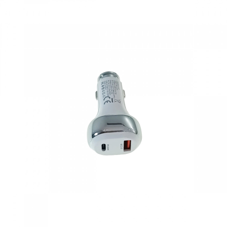Incarcator auto - Incarcator auto 52.5W X-START CC117, cu 2 porturi, 1 x USB-C PD 30W, 1 x USB-A QC3.0, cu protectie, alb