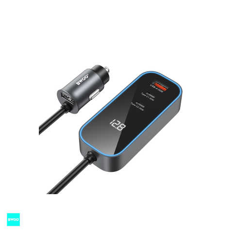Incarcator auto - Incarcator auto BWOO CC107, PD 30 W, 1x USB-C, cablu 1.5m, negru