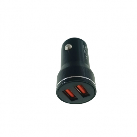 Incarcator auto - Incarcator auto dual USB 18W, Jellico F2S, DC 12-24V, negru