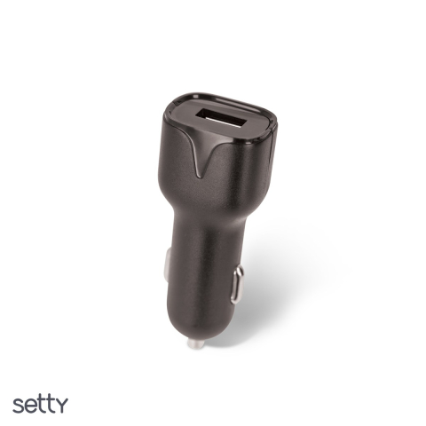 Accesorii IT - Incarcator auto Setty, 2.4 A, 1x USB, cu cablu USB-C, negru