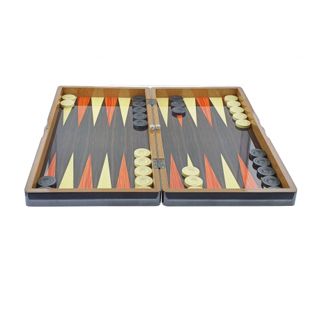 Articole divertisment - Joc de Table Premium, cu inchidere magnetica, din MDF lacuit, 588 x 480 mm, cu 30 piese stabile cu diametru 35mm si 2 zaruri