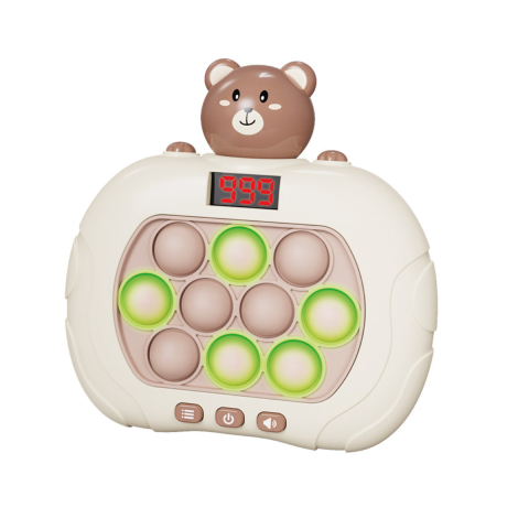 Joc pentru degete - Joc Educational Portabil Maxlife MXPS-200 Pop It cu 6 Moduri, Display LCD si Design Ursulet, pentru Dezvoltarea Memoriei si a Coordonarii