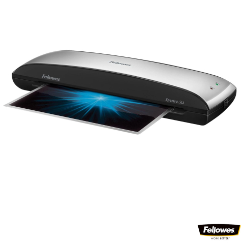 Tehnica de birou - Laminator A3 Fellowes Spectra cu functie de eliberare, auto-stingere si kit start pentru documente, postere si proiecte creative