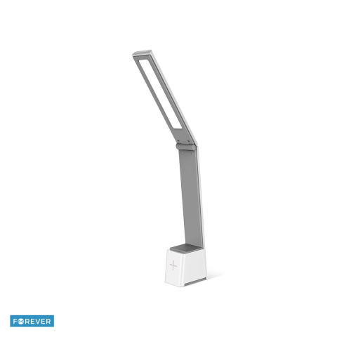 Lampi iluminare - Lampa de birou LED pliabila, 5 W, Forever Light Anders FLB-110, 1200 mAh,  alb-gri, cablu USB-C 1.5m, dimensiuni 52 x 246 x 281mm, 3 culori de lumina si dimmer