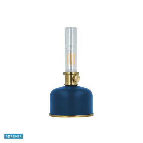 Lampi iluminare - Lampa LED Retro tip felinar pe petrol, albastra, FLR-25 Forever Light, cu acumulator Li-Ion 4000 mAh, cablu USB-C 30cm, lumina alba calda 3000K, 2W, dimensiuni 110 x 110 x 220mm