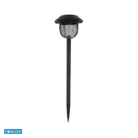 Lampi solare - Lampa solara LED Filament, cu stalp de otel, Forever Light Sunari FLS-30, IP44, panou solar Monocristalin, baterie Ni-MH 1,2 V⎓ 800 mAh, 10 lm, dimensiuni 126x126x620mm, lumina alba calda, material AB