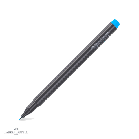 Linere - Liner 0.4 mm albastru marin Faber-Castell Grip, forma ergonomica triunghiulara, pentru desen tehnic si scriere de precizie
