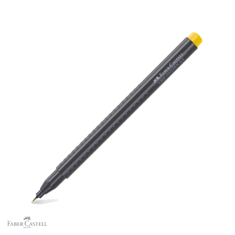 Linere - Liner 0.4 mm galben Faber-Castell Grip, forma ergonomica triunghiulara, pentru desen tehnic si scris precis