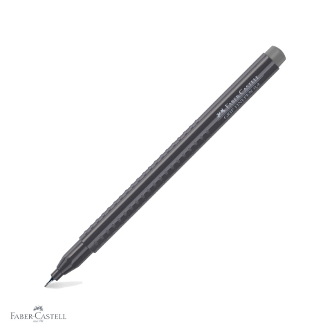 Linere - Liner 0.4 mm gri Faber-Castell Grip, forma ergonomica triunghiulara, pentru desen tehnic si scriere precisa