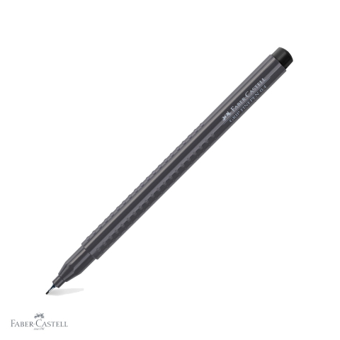 Linere - Liner 0.4 mm negru Faber-Castell Grip, forma ergonomica triunghiulara, pentru desen tehnic si scriere precisa