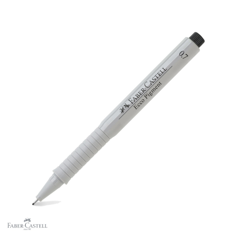 Finelinere - Liner 0.7 mm negru Faber-Castell Ecco Pigment, cerneala pigmentata rezistenta la apa, pentru desen tehnic si schite