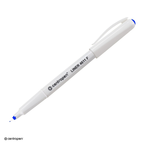 Instrumente de scris - Liner Centropen 4611 F cu varf din plastic, 0.3 mm, zona de prindere triunghiulara, albastru