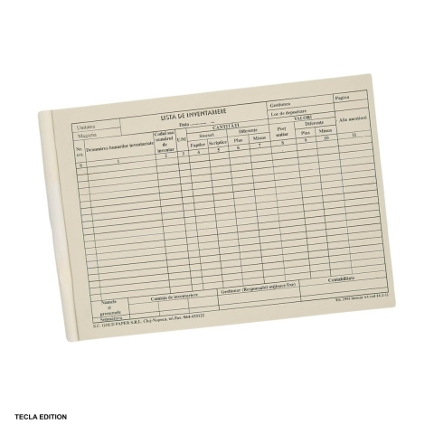 Formulare tipizate - Lista de inventar cu 11 coloane orizontala, A4, 100 file
