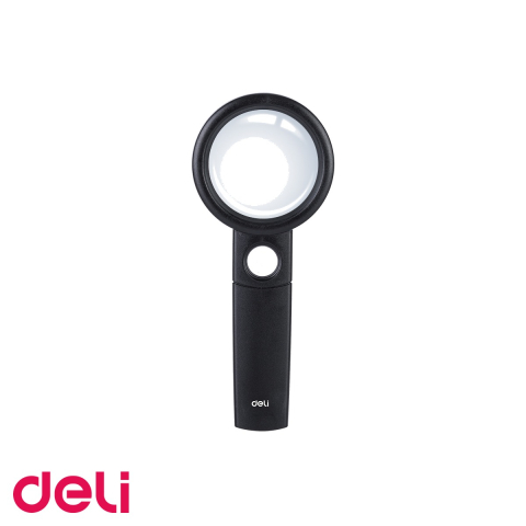 Lupe si instrumente optice - Lupa cu focalizare dubla Deli, lentila sticla 50mm, marire 3x si 6x, pentru uz scolar si profesional
