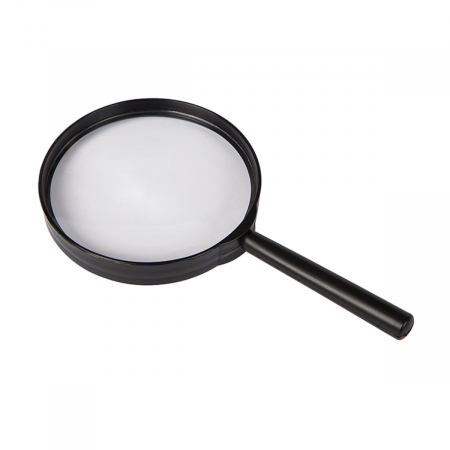 Lupe - Lupa cu lentila de sticla, diametru 90mm, 12820, maner fix 75 mm, negru