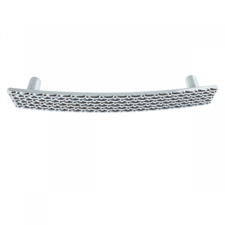 Mobilier - Maner din metal pentru mobilier, lungime 117 mm, cu design, MOB-66359, argintiu