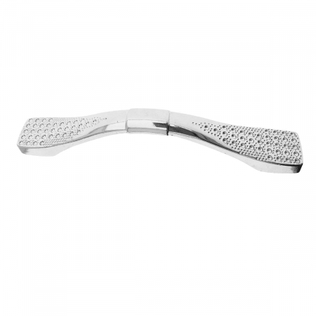 Mobilier - Maner din metal pentru mobilier, lungime 120 mm, cu design, MOB-65287, argintiu