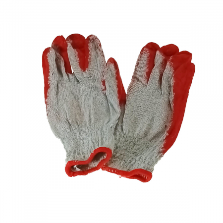 Bricolaj - Manusi de lucru, bumbac tricotat cu acoperire din cauciuc, Top Tools 83S203, marime 9", gri cu rosu