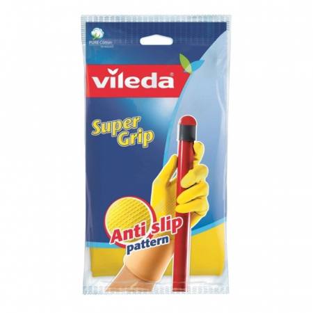 Manusi menajere - Manusi Vileda Super Grip 00336,pentru uz casnic,marime L,o pereche