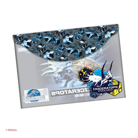 Mape, serviete si clipboarduri - Mapa Pigna Jurassic World, A4, din plastic, 1 compartiment, buton, licenta