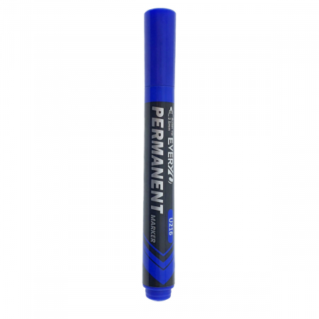 Instrumente de scris - Marker albastru permanent cu varf rotund 2.5mm, rezistent la apa, scriere lina, model Everyday U216, lungime 145 mm, cu capac